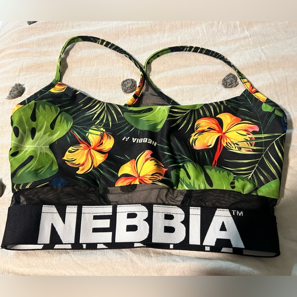 NEBBIA Sport Bra Size M Flowers Print - Picture 3 of 11